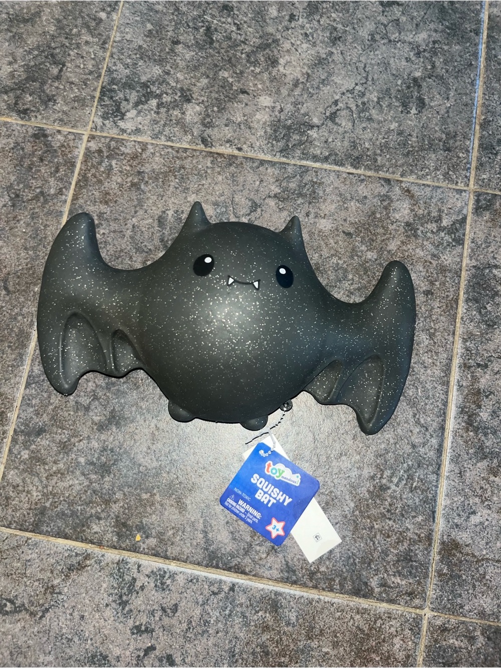 Black Sparkle Squishy Bat Plush Toy